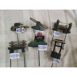Fairy Garden Bridge, Wishing Well, Bench, Fire Pit, Wheelbarrow, Teeter Totter 6